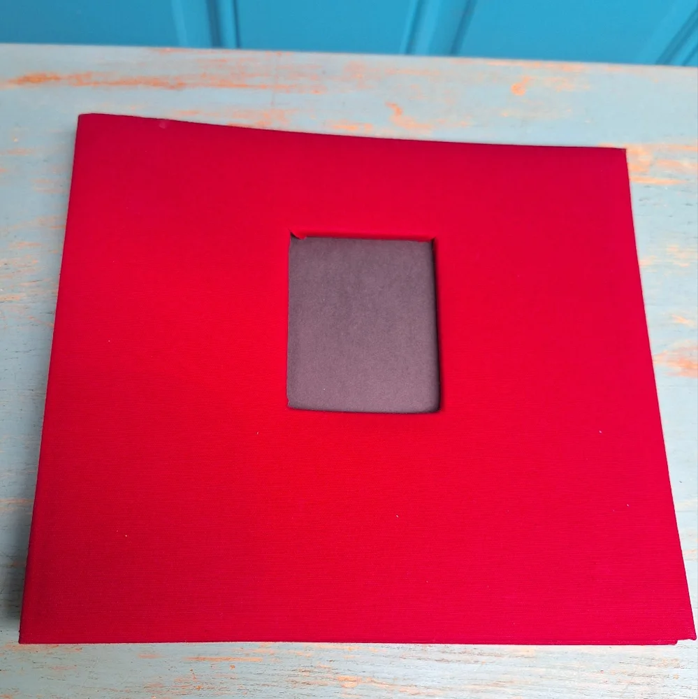 Linen Scrapbook Square Pages Slip in Sleeves Red Cover Diy Craft Scrap Book 8x8